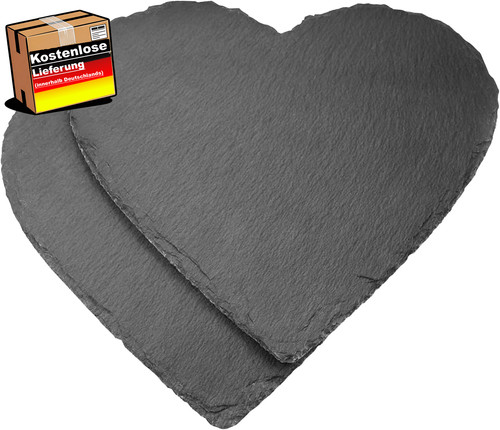 Schiefer servierplatte herz - servierplatte,