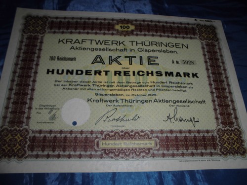1258 aktie oktober 1929 - 1258,