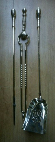 Antik messing kamin werkzeug - antik,
