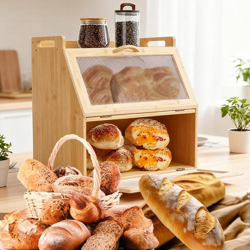 Etagen bambus brotkasten mit - etagen,