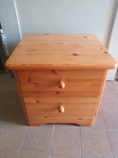 NACHTTISCH NACHTSCHRANK BEISTELLKOMMODE 2 SCHUBLADEN AUS ECHTHOLZ KIEFER 2 VON 2