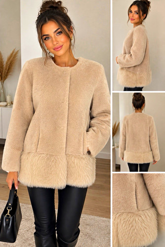 Damen lammfell jacke - damen, beige