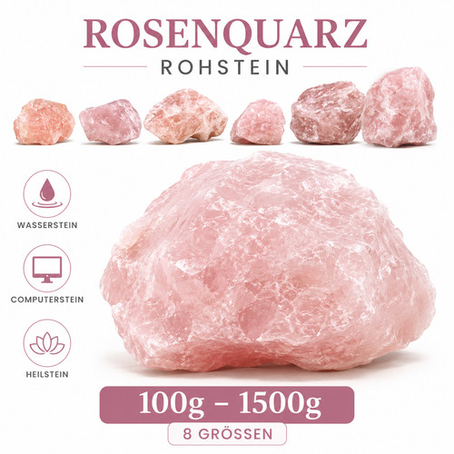 Rosenquarz rohstein stück zur - stück,