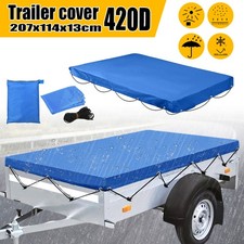 Anhängerplane Flachplane 207x114x13 cm inkl. Planenseil 420D PKW Anhänger Plane