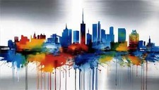 Leinwandbilder pop art skyline - pop,