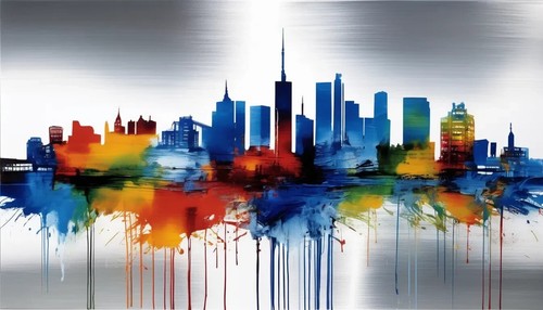 Leinwandbilder pop art skyline - art,