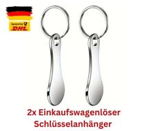 2x Edelstahl Einkaufswagenlöser Einkaufswagenchip abziehbar Schlüsselanhänger
