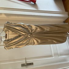 Silbernes Cocktailkleid, Seide von Roberto Cavalli, ital. 44