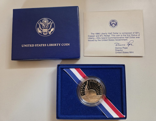1986 liberty half dollar - half, san