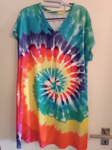 Shirtkleid bunt grün gelb