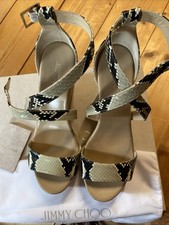 Jimmy Choo Wedges gold 39 Keilabsatz Pumps High Heels Sandalen Plateau
