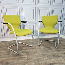 Paar 2 Orangebox X10 Freischwinger Stühle - Gast Besucher Büro Schreibtisch Wartezimmer