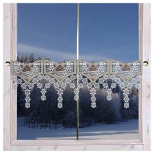 Winter-Feenhaus-Scheibenhänger Winterhaus Panneaux Plauener Spitze 28 cm hoch