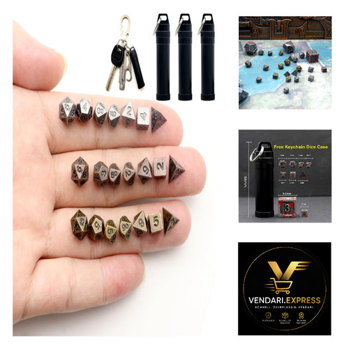 Mini würfel set metall 6 - d,