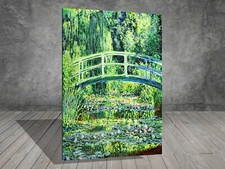 Claude Monet japanische Brücke Landschaft BLUME LEINWAND GEMÄLDE DRUCK 193x