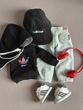 Puppen Outfit für Paola Reina Jeans Hoodie Sneakers Kopfhörer Neu Handwerk