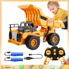 Premium Ferngesteuerter LKW Bagger Kipper mit LED Lichtern Sound RC Spielzeug