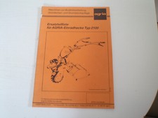 Agria 2100 Einradhacke Ersatzteilliste Ersatzteilkatalog 1991, 997 008 A