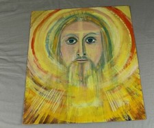farbenfrohes Jesus Bild - wohl früher Hans Zern,Zeroo , signiert + datiert 69 H3