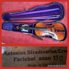 4/4 Geige Violine Antonius Stradivarius Made in Germany mit Bogen DICK antik gut