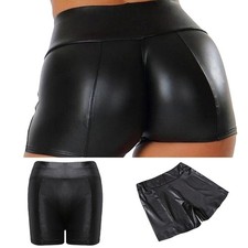 Schwarz PU Leder High Waist