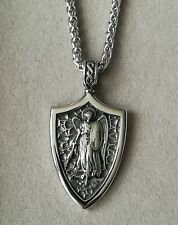 Erzengel Michael Edelstahl Anhänger Kette Silber Schutz Engel Sankt Heiliger St.
