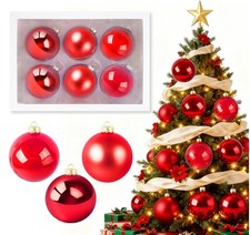 6x Weihnachtskugeln Glas 10cm Christbaumkugeln Anhänger Weihnachtsbaumschmuck DE