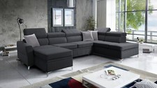 Ecksofa mit Schlaffunktion Bari VI U-Form mit Bettkasten XXL Sofa HR Schaum 26