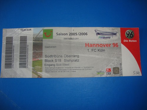 Ticket hannover 1 fc - ticket, 96