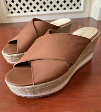 LAUREN RALPH LAUREN Plateau Sandalen 39 ? Pantolette Keilabsatz Braun 8cm/4cm