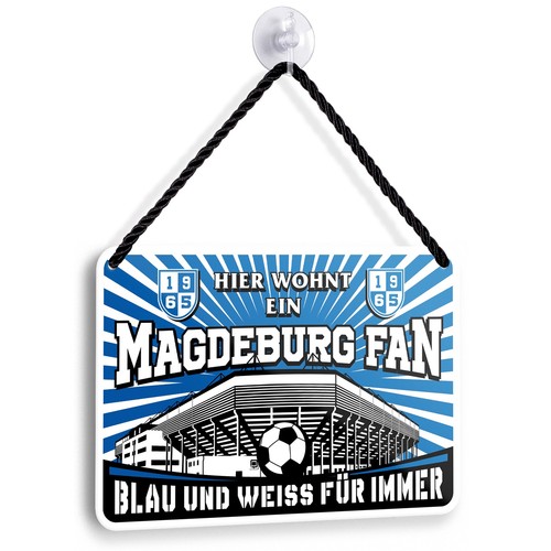 Blechschild magdeburg fan - magdeburg,