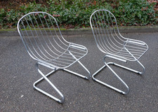 Freischwinger Chrom VINTAGE Dining Wire Chair Rinaldi Rima Design 70er Space age