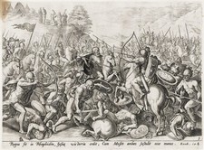 J.Sadeler van den Broeck battle Amalek Bible Kupferstich engraving 1600