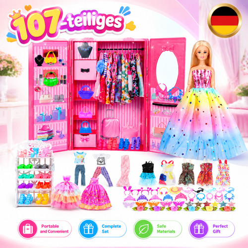 107 teile mode puppe - mode-puppe, set