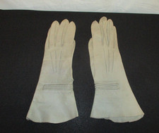 Lederhandschuhe alt hellgrau