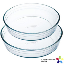 Ofen Glasform Backform Rund Feuerfest Backglass Küche Kuchen  23/26/27 cm