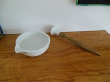 alter großer Rosenthal Porzellan Mörser US Zone - D: 25,5cm - plus 50cm Stössel