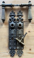 Antik Gründerzeit Türdrücker Türgriff Türklinke Drückergarnitur 1900 Haustür Tor