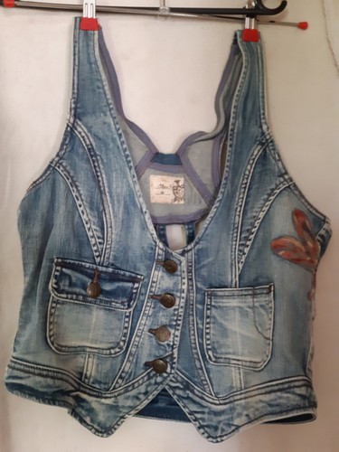 Jeans weste mit - jeans-weste,