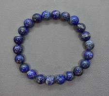 +Natur+ LAPIS LAPISLAZULI Edelstein-Kugel-Armband-Elastisch 8 mm/19 cm-NEU-A-
