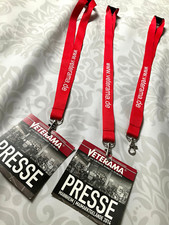 Veterama 3 x  Schlüsselband Keyholder mit Presseausweis rot