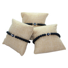 Partner Armband schwarz, Perlenarmband mit Buchstabe personalisiert - Geschenk