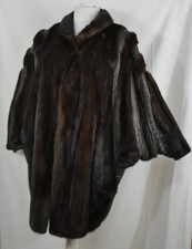 Damen 100% NERZ PELZ + LEDER Luxus Mantel mit Flügelärmel Edel Größe 48 TOP!