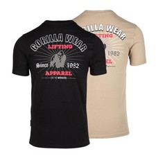 Gorilla Wear Oregon T-Shirt  Schwarz Beige Fitness Gym Wear