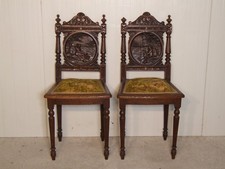 KM 439 Herrliches Paar  Stühle  aufwändige Schnitzereien  aus der Bretagne  1900