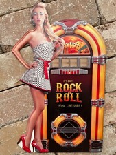 Blechschild Jukebox Pin Up
