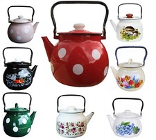 Wasserkocher Wasserkessel Emaille 3,5 L Vintage neu Garten Camping