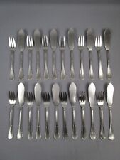 Fischbesteck - Jugendstil / Art Deko- 12 Personen - Kreuzband - versilbert