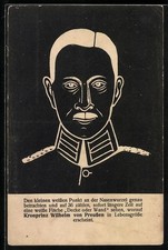 AK Kronprinz Wilhelm von Preußen in Uniform, Vexierbild mit Anleitung 