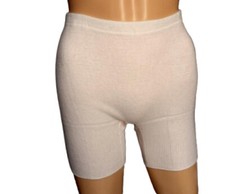 Angora Damen Unterwäsche Schlüpfer Unterhose mit Bein 15% Angora Beige
